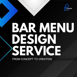 Servicio de diseño de menú de bar / Letrero para menú de bar de bodas / Letrero para menú de bebidas de autor / Bebidas para él y para ella / Diseño digital de menú de bar de restaurante