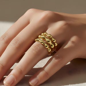 Chunky Statement 18k Gold Ring by The Rooh Sutra • Signet Minimalist Ring • Gift for Her