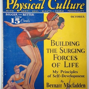 Physical Culture Bodybuilding Muscle Magazine October 1932 Swimming