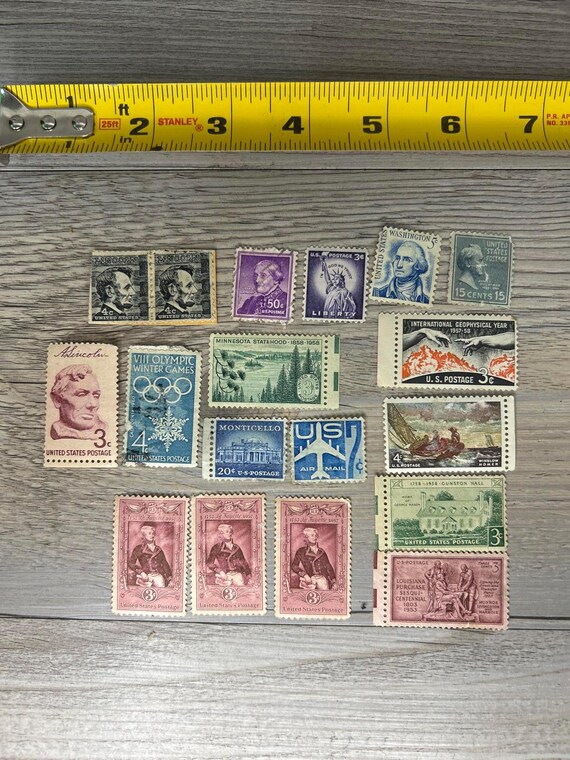 Vintage United States Stamp Collection - 20 Stamps - Etsy