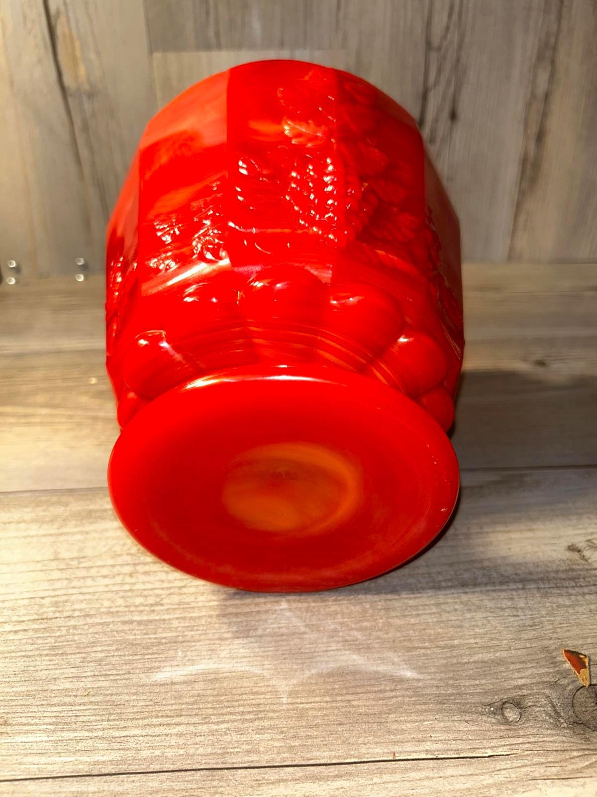 Summit Westmoreland Red & Yellow Slag Glass Cadmium Grapevine