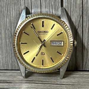 Classic Seiko Quartz Watch - Vintage Gold Dial