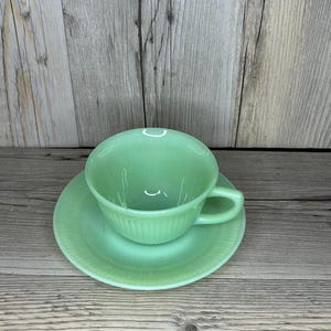 Vintage Fire-King Jadeite Cup and Saucer Set