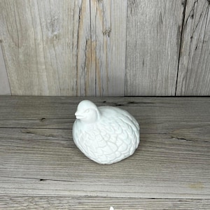 Vintage White Ceramic Duck Figurine - Decorative Home Decor