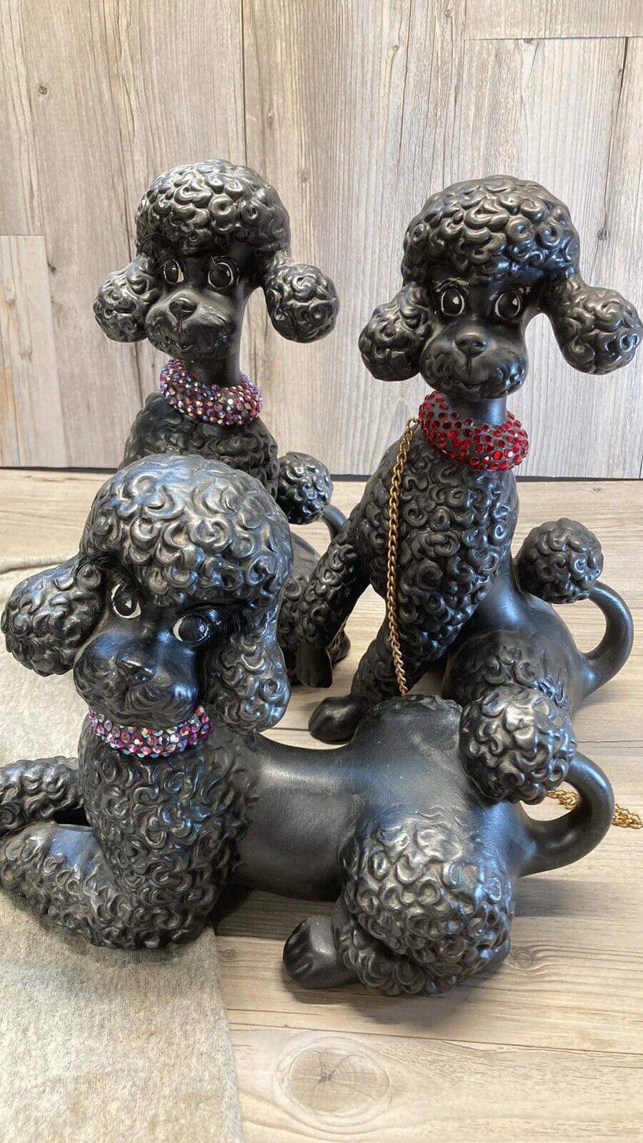 Vintage Black Poodle Figurine - Etsy
