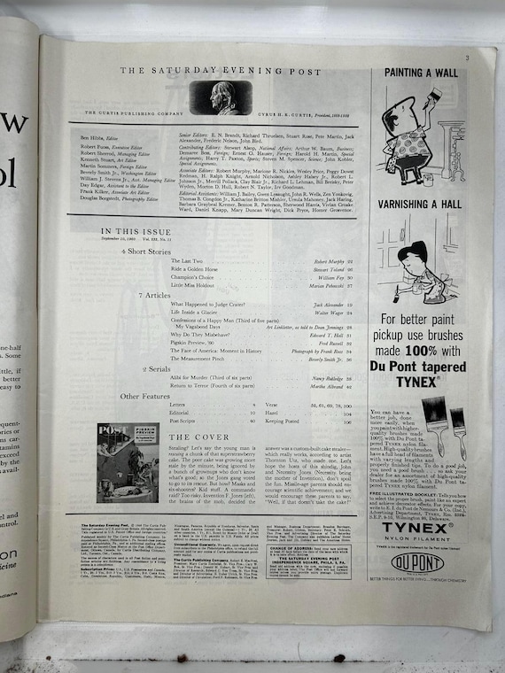 Vintage the Saturday Evening Post - September 10, 1960 Edition - Etsy