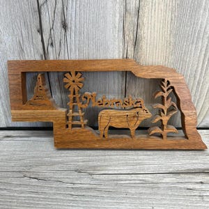 Nebraska State Wooden Wall Art