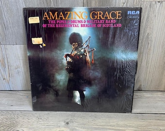 Vintage Amazing Grace Vinyl Record – Scottish Pipes & Drums, RCA Camden
