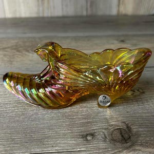 Vintage Fenton Iridescent Glass Shoe Figurine