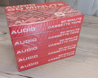 5-Pack Audio 90 Minute Cassette Tapes
