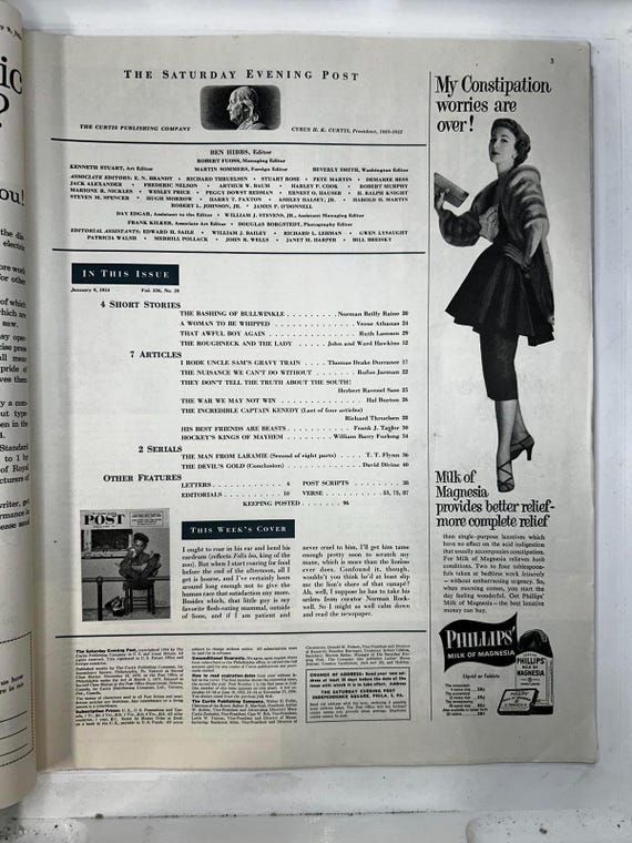 The Saturday Evening Post - January 9, 1954 Issue With Rockwell