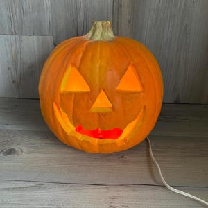 Vintage Light-Up Halloween Pumpkin Decoration