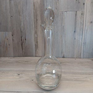 Vintage Toscany Crystal Decanter Floral Etched With Stopper Mid Century Romania