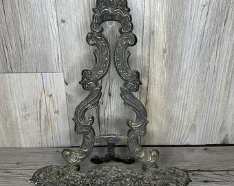 Présentoir victorien suspendu vintage de 10 po., en fonte ornée, antique italienne de 10 po.