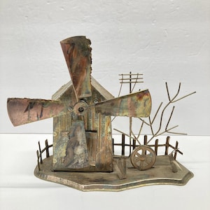 Vintage Metal Windmill Rustic Farmhouse Decor