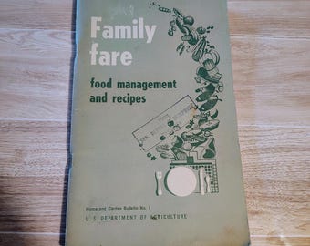 Vintage 1950 Family Fare Food Management and Recipes Booklet