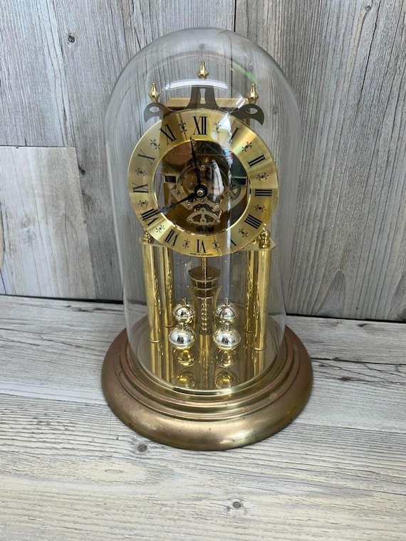 エルジン アンティーク ゴールドメッキ 振り子時計 ガラスドーム付き エルジン アンティーク ゴールドメッキ 振り子時計 ガラスドーム付き