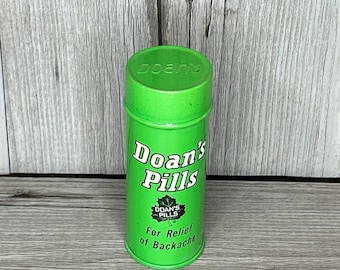 Doan's Pills Vintage Container - Green for Backache Relief
