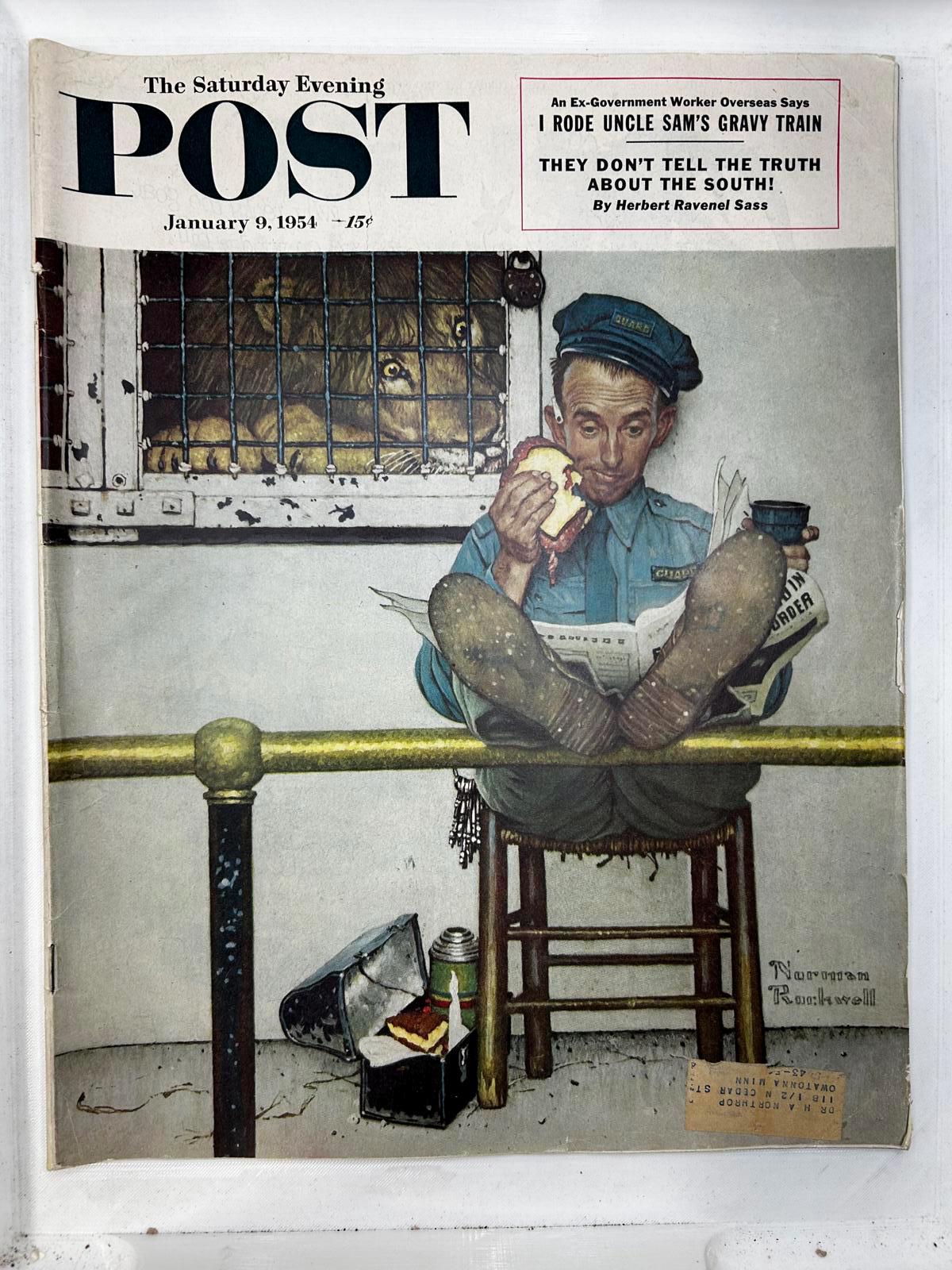The Saturday Evening Post - January 9, 1954 Issue With Rockwell