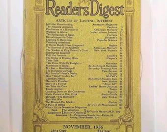 Readers digest vintage November 1936