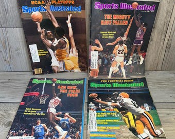 Vintage Sports Illustrated Magazines - NCAA Playoffs, Pro Football Issue, and 80