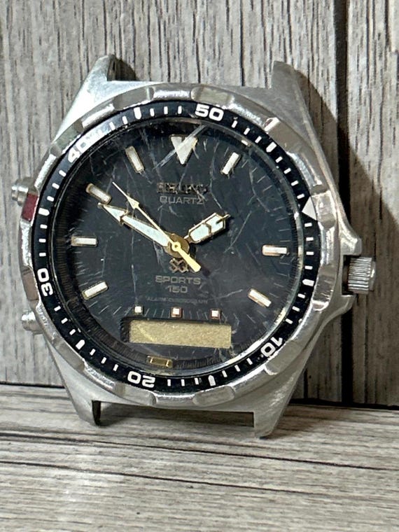 SEIKO SPORTS 150 アナデジ 腕時計　稼働難あり Seiko Quartz Sports 150 Diver's Watch - Etsy