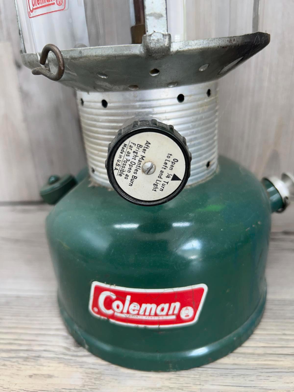 Vintage Coleman Lantern - Classic Green Design With Glass Shade - Etsy