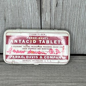 Vintage Parke-Davis Antacid Tablets Tin