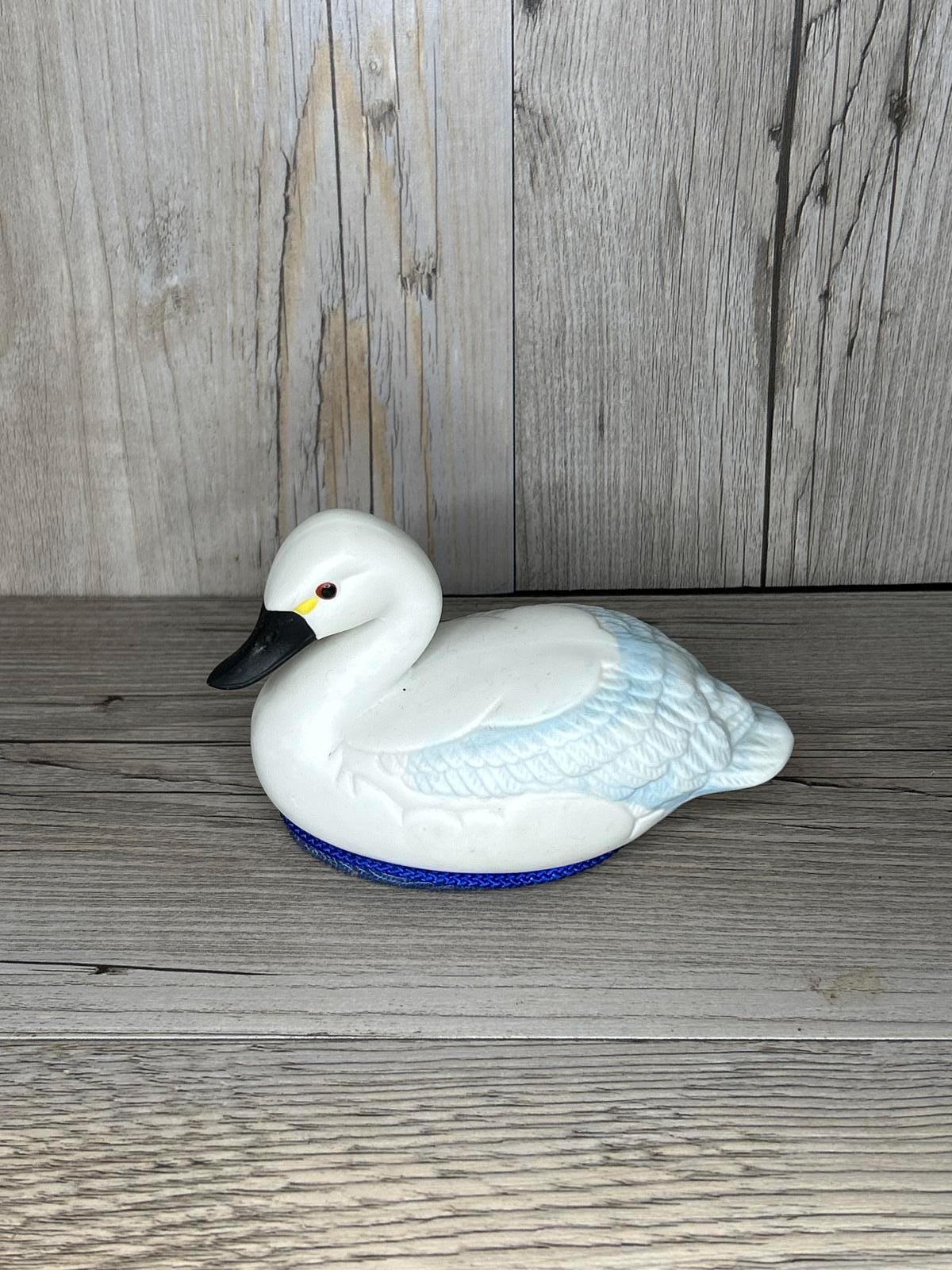 Vintage Lint Remover Swan Duck Bird Figurine Ceramic Porcelain