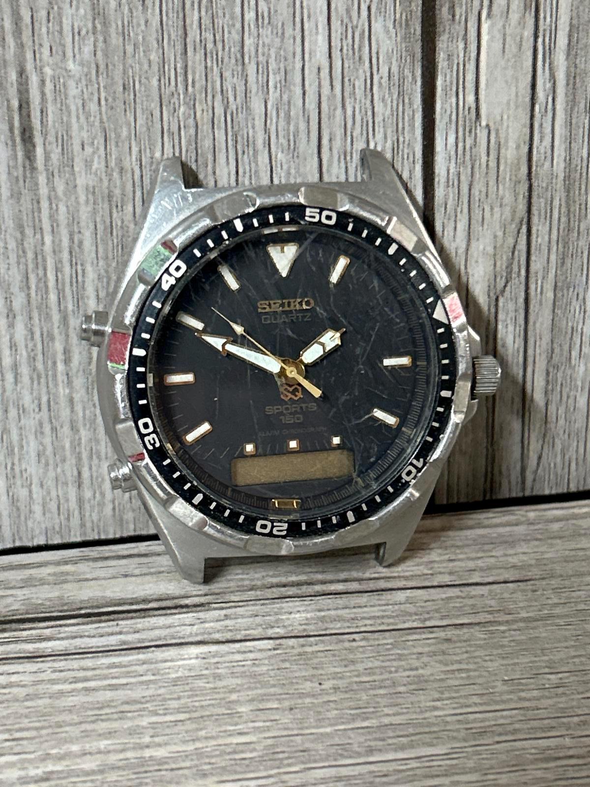 【希少・ヴィンテージ】SEIKO クォーツ クロノグラフ SPORTS 150 希少・ヴィンテージ】SEIKO クォーツ クロノグラフ SPORTS 150