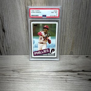 1985 Topps Juan Samuel Philadelphia Phillies basebollkort #265 PSA NM-MT 8