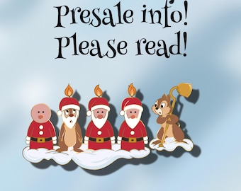 PRESALE- Tic & Tac Santa candle set of pins- 70mm and 38mm