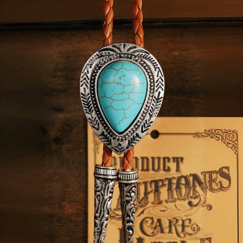 Cash Bolo Tie - Turquoise/Natural
