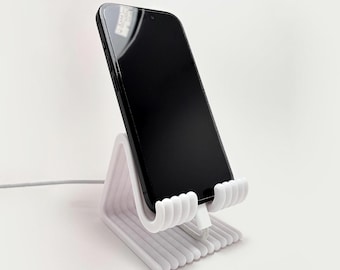 Minimalist Phone Stand with Charging Cable Slot: Desk, Bedside, Office