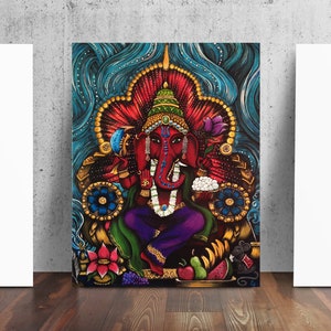 Ganesh Elephant Ganesha Hindu India Art Poster Print from Original Painting by Catherine Dolch image 1