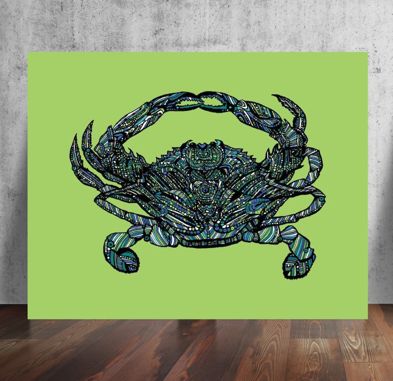 Chesapeake Bay Maryland Blue Crab Print in Assorted Colors for ...