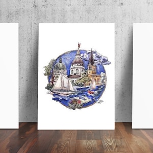 City of Annapolis Maryland Sailing and Architecture Print