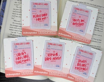 Library Card Magnetic Bookmark | Laminated | Holographic | Reader Gift | Bookish Gift | Booktok | Book Club Gift
