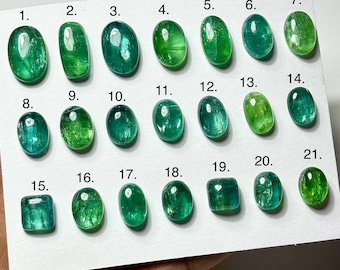 Natural Green Emerald Kyanite Smooth Cabochons: Jewelry Making Supplies