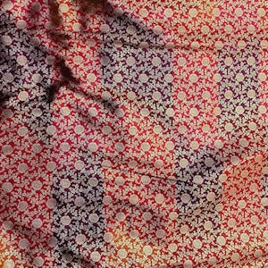 Multi-Colored Silk Brocade Fabric: Indian Wedding Dress Textile