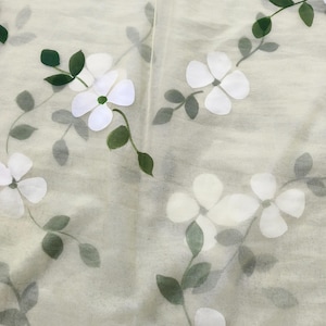 Luxuries Hand-printed Silk Organza Fabric, Floral Printed Organza Fabric, Lightweight Organza Fabric For Party, Wedding Gown Fabric By Yards