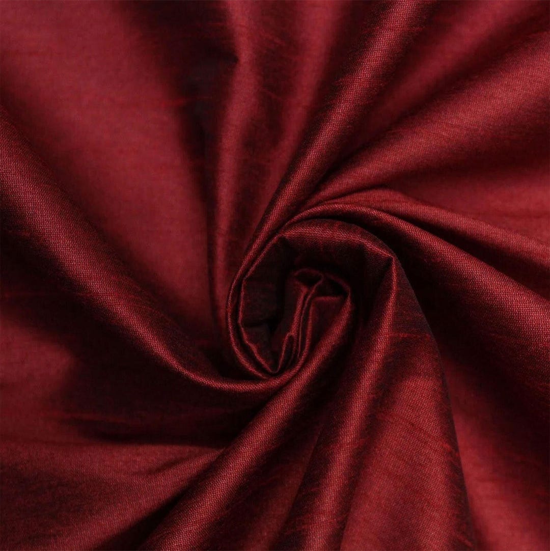 Maroon Dupioni Silk Fabric
