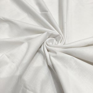 White Indian Cotton Fabric: Handloom Sewing Material - 34&quot; Wide