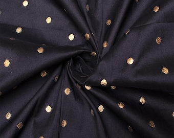 Embroidered Polka Dot Silk Taffeta Fabric: Bridal Gown Material