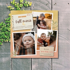 Fall Mini Session Template | Photography Fall Minis Photo Template | Photographer Marketing Tools |  Template Photographers
