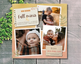 Fall Mini Session Template | Photography Fall Minis Photo Template | Photographer Marketing Tools |  Template Photographers