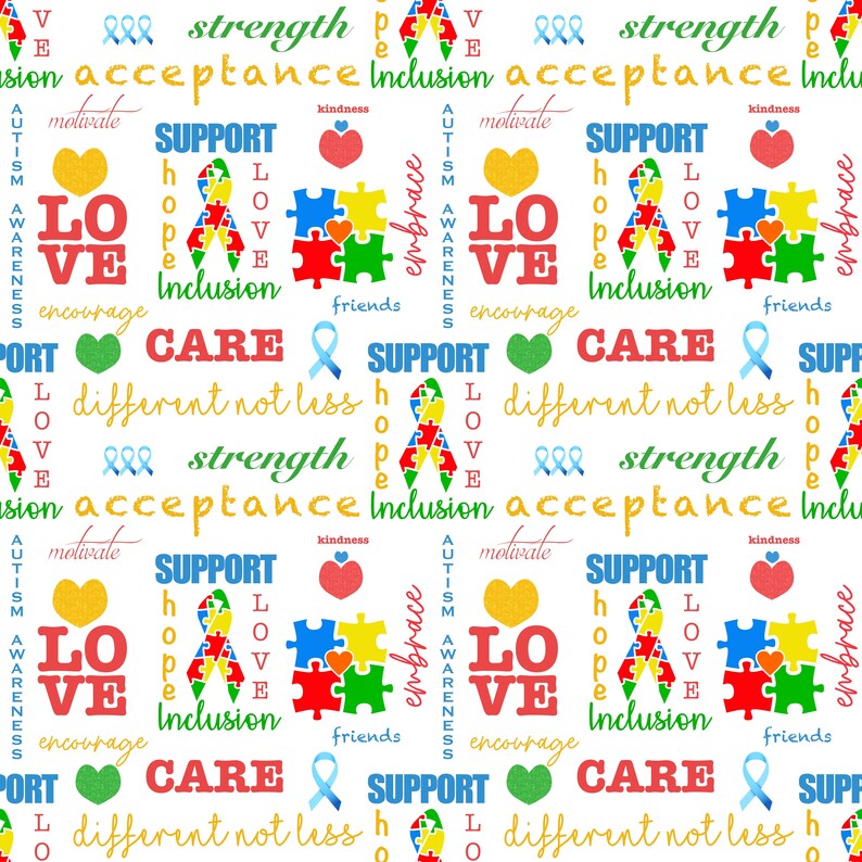 Autism Awareness Seamless Pattern - Autism Awareness Digital Paper Pack ...