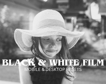 Vintage Film Lightroom Presets Set | 5 Retro Black and White Filters | Mobile & Desktop Editing Tools | Retro Presets | Fine Art Presets