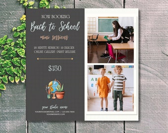 Back to School Mini Session Template | Kids Photography School Minis Photo Templates | Photographer Marketing Tools | Mini Session Template