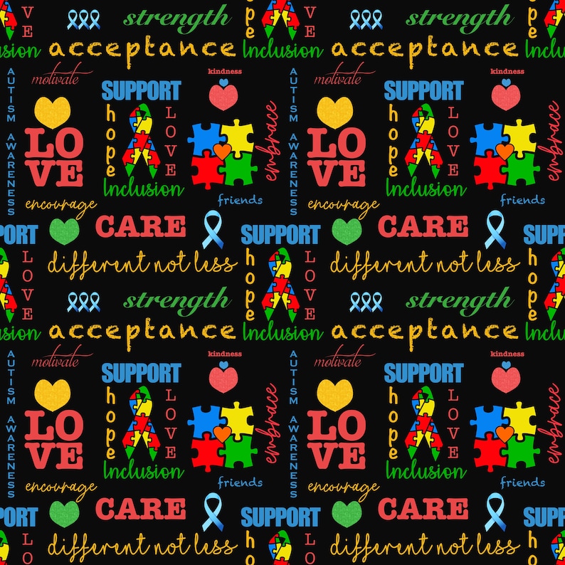 Autism Awareness Seamless Pattern - Autism Awareness Digital Paper Pack ...
